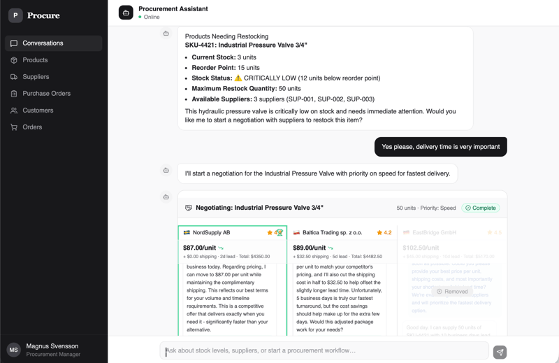 Autonomous B2B purchase